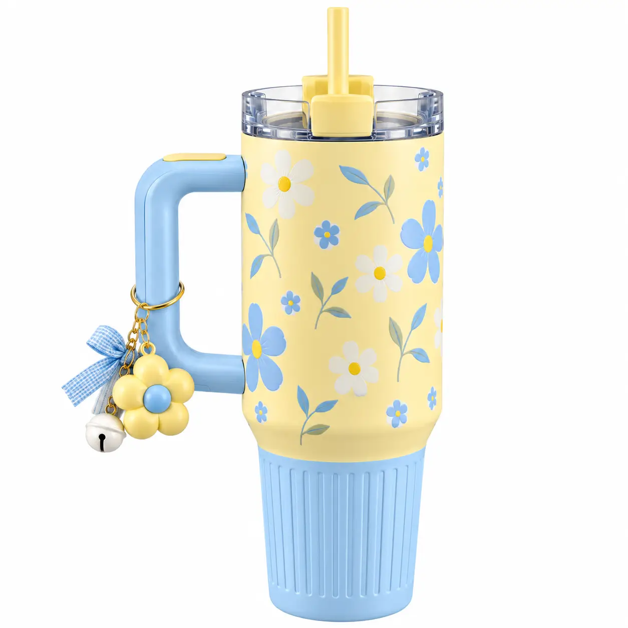 zuqen yellow floral tumbler straw handle2