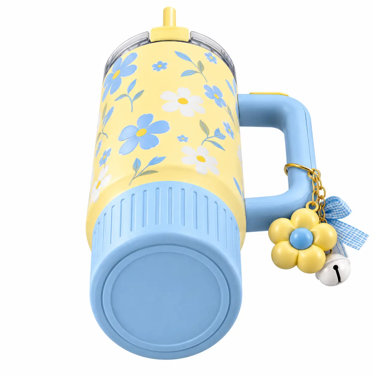 zuqen yellow floral tumbler straw handle3